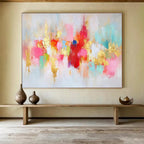 Colorful Gold - Accented Abstract Painting with Luxurious Vibes ABS423