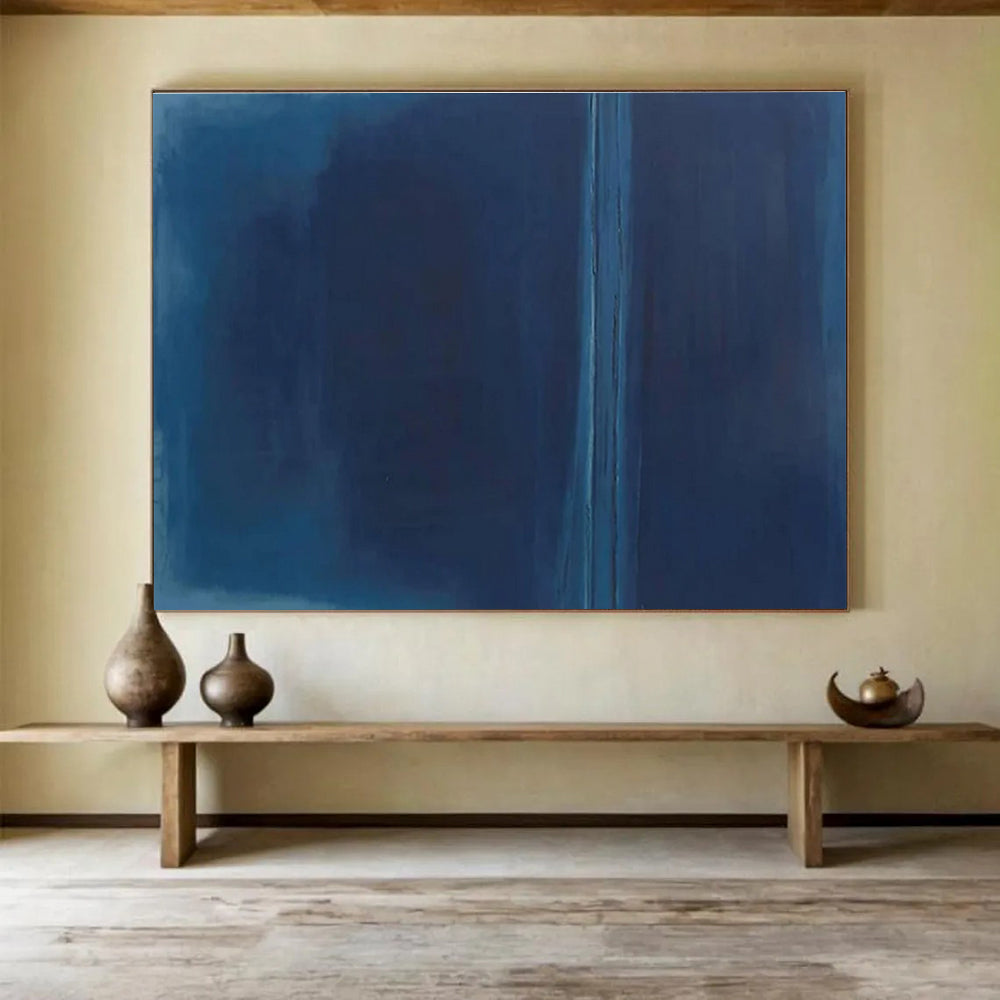 Simple Blue Abstract Painting for Minimalist Art Galleries YHT273