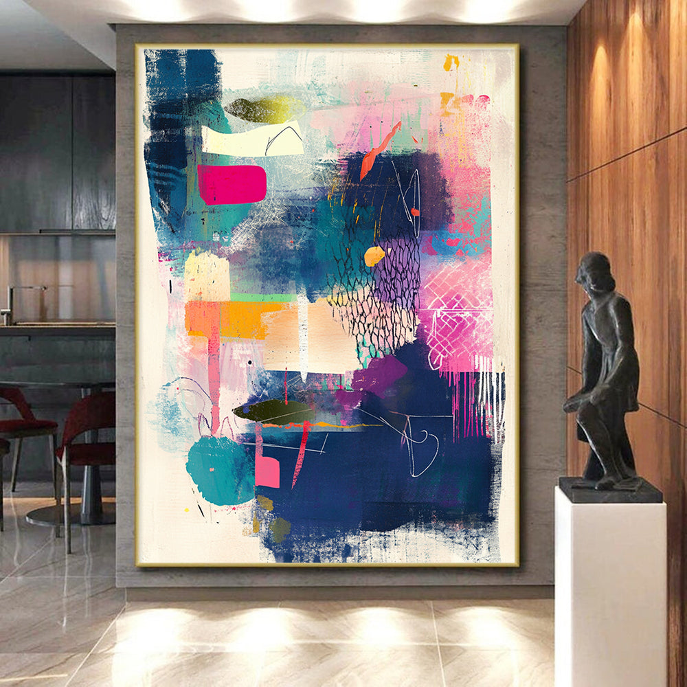 Colorful Abstract Composition Painting with Eclectic Vibrancy WINK079