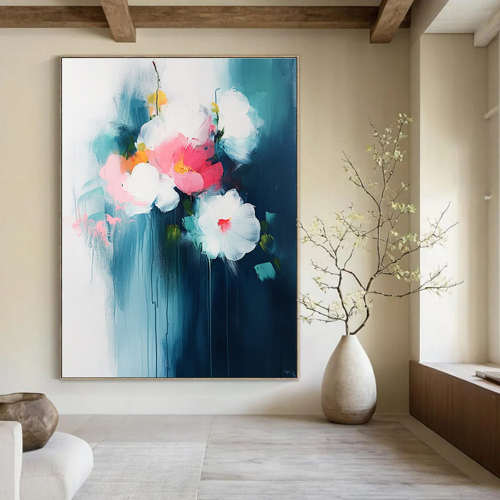 Abstract Flower Bouquet Painting for Romantic Dining Areas GAB1145