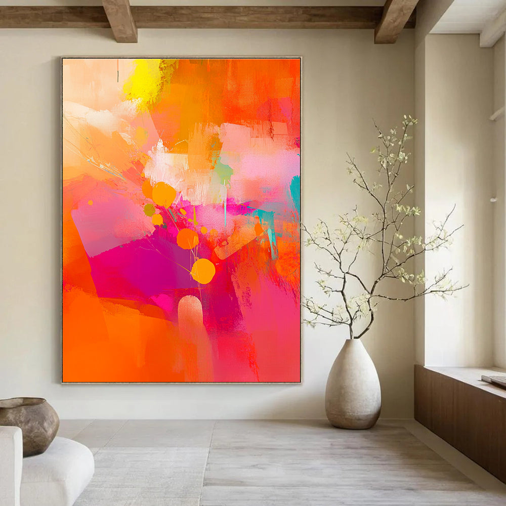 Vivid Abstract Flower - Inspired Painting in Bold Colors GAB0666