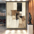 Minimalist Block Abstract Painting with Quiet Strength WINK774
