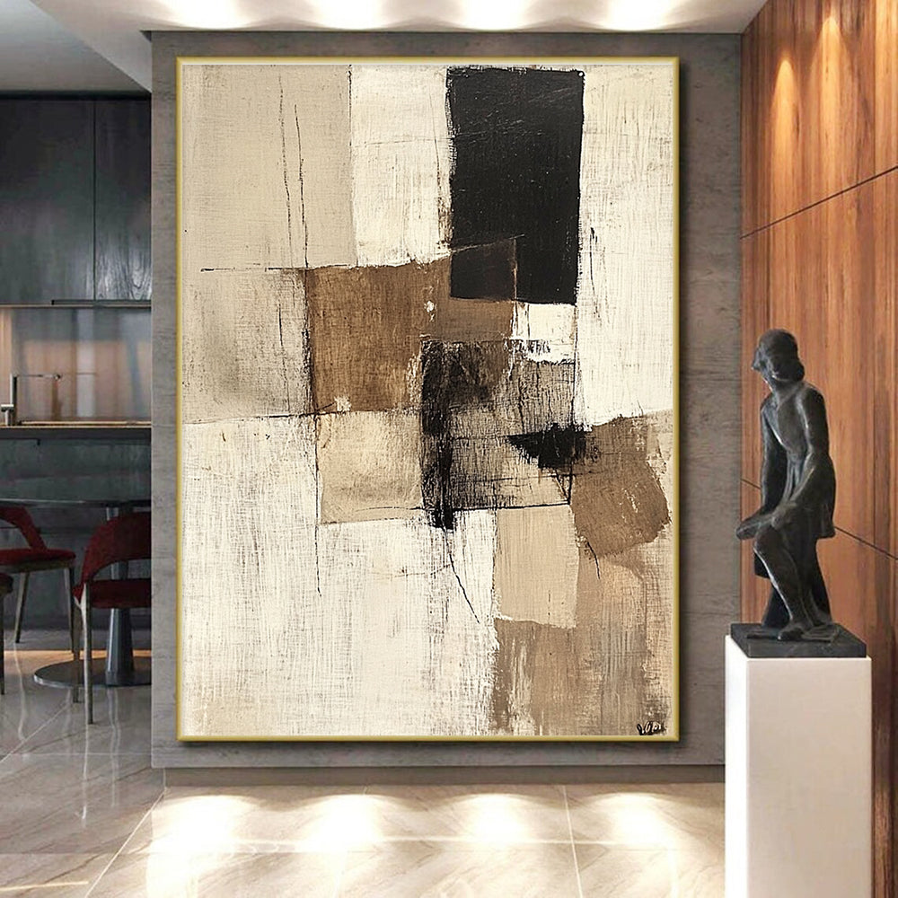 Minimalist Block Abstract Painting with Quiet Strength WINK774