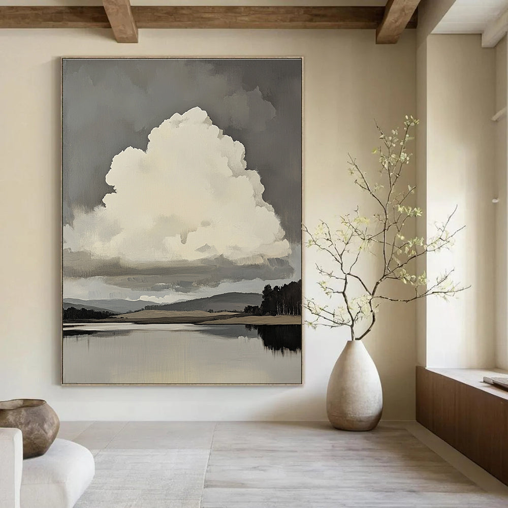 Dramatic Cloud Landscape Abstract Painting for Nature - Inspired Corporate Offices GAB1276