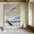 Dynamic Line Abstract Painting for Modern Dance Studio Lobbies HENG035