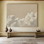 Beige Sky & Fluffy Clouds  Serene Minimalism ABS046