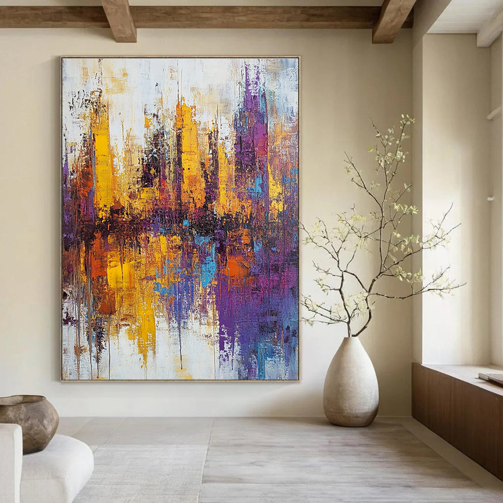 Colorful City Skyline - Vibrant Urban Abstract Painting GAB0573