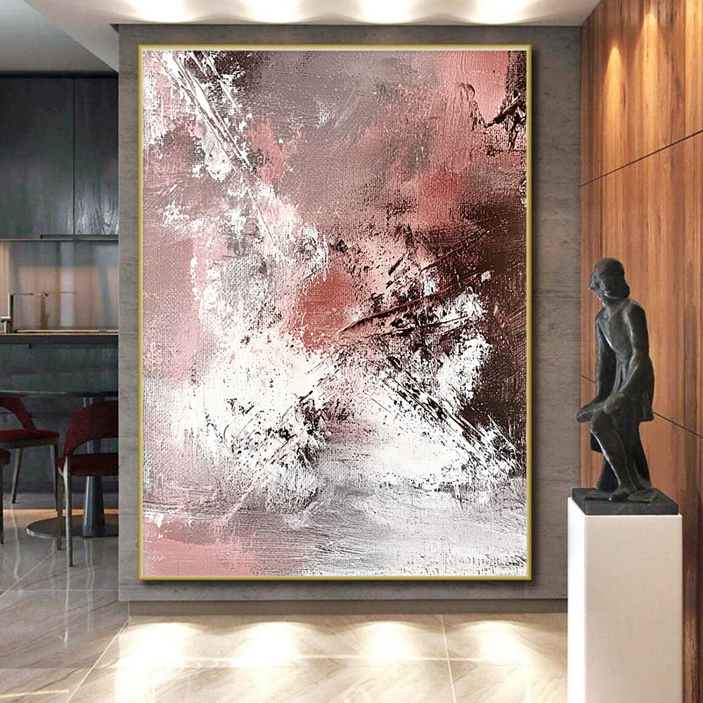 Pink Gray Black Abstract Painting with Subtle Drama WINK540