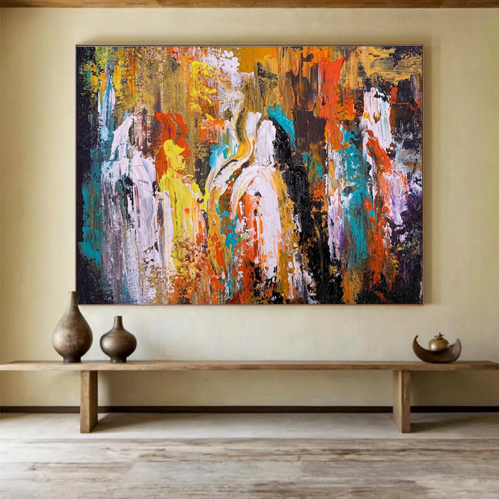 Vivid Colors Abstract Figures Painting for Artsy Community Centers YHT349