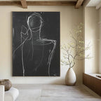 Minimalist Figure Sketch Painting with Expressive Lines GAB0109