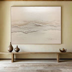 Minimalist Textured Mountains Abstract Painting with Subtle Elegance ABS619