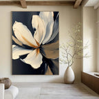 Textured Flower with Gold Abstract Painting for Elegant Decor GAB0714