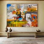 Bold Colors Abstract Composition Painting for Creative Studios YHT335