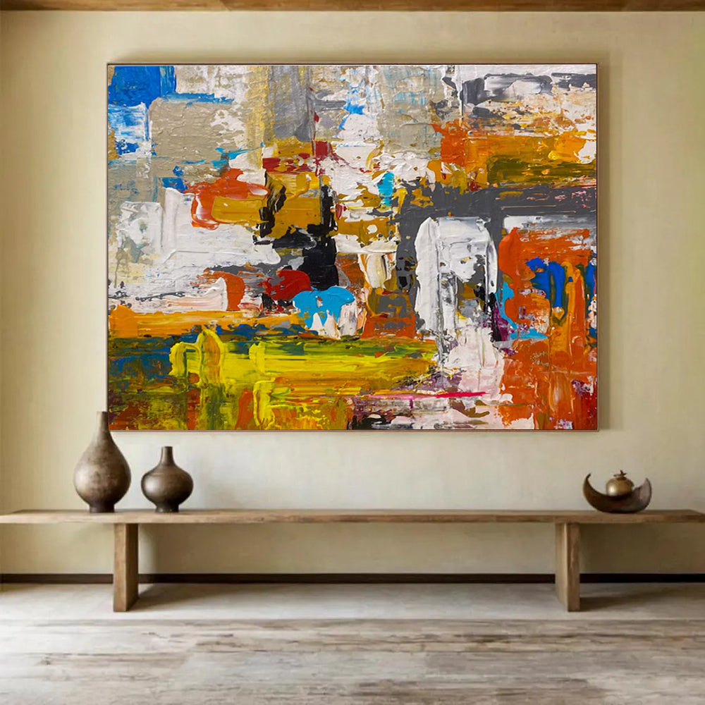 Bold Colors Abstract Composition Painting for Creative Studios YHT335