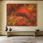 Warm Tones Abstract Textures Painting for Cozy Dining Areas YHT332