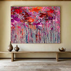 Pink and Purple Dripping Abstract Painting for Trendy Beauty Salons YHT351