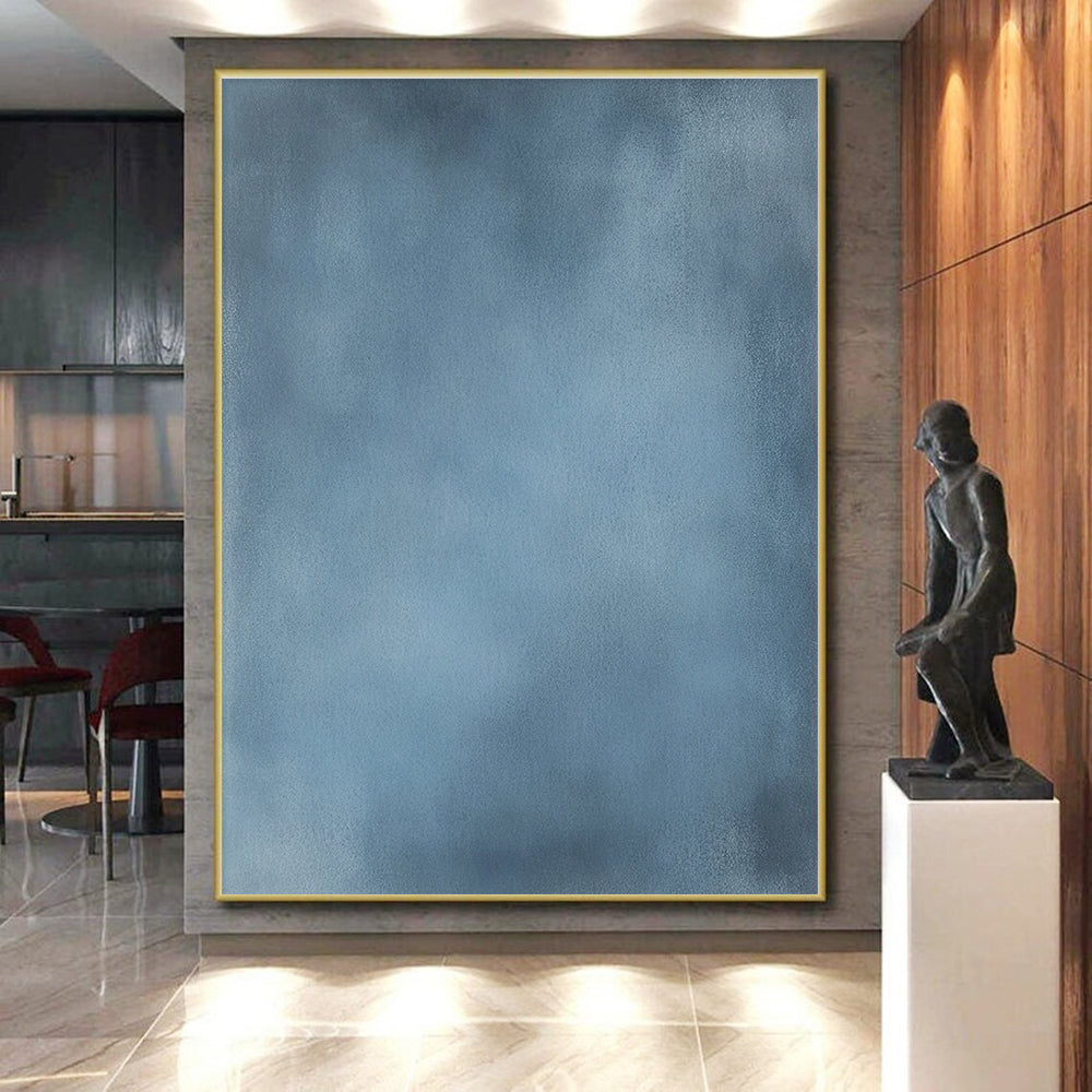 Smooth Blue Surface Abstract Painting with Calming Serenity WINK134