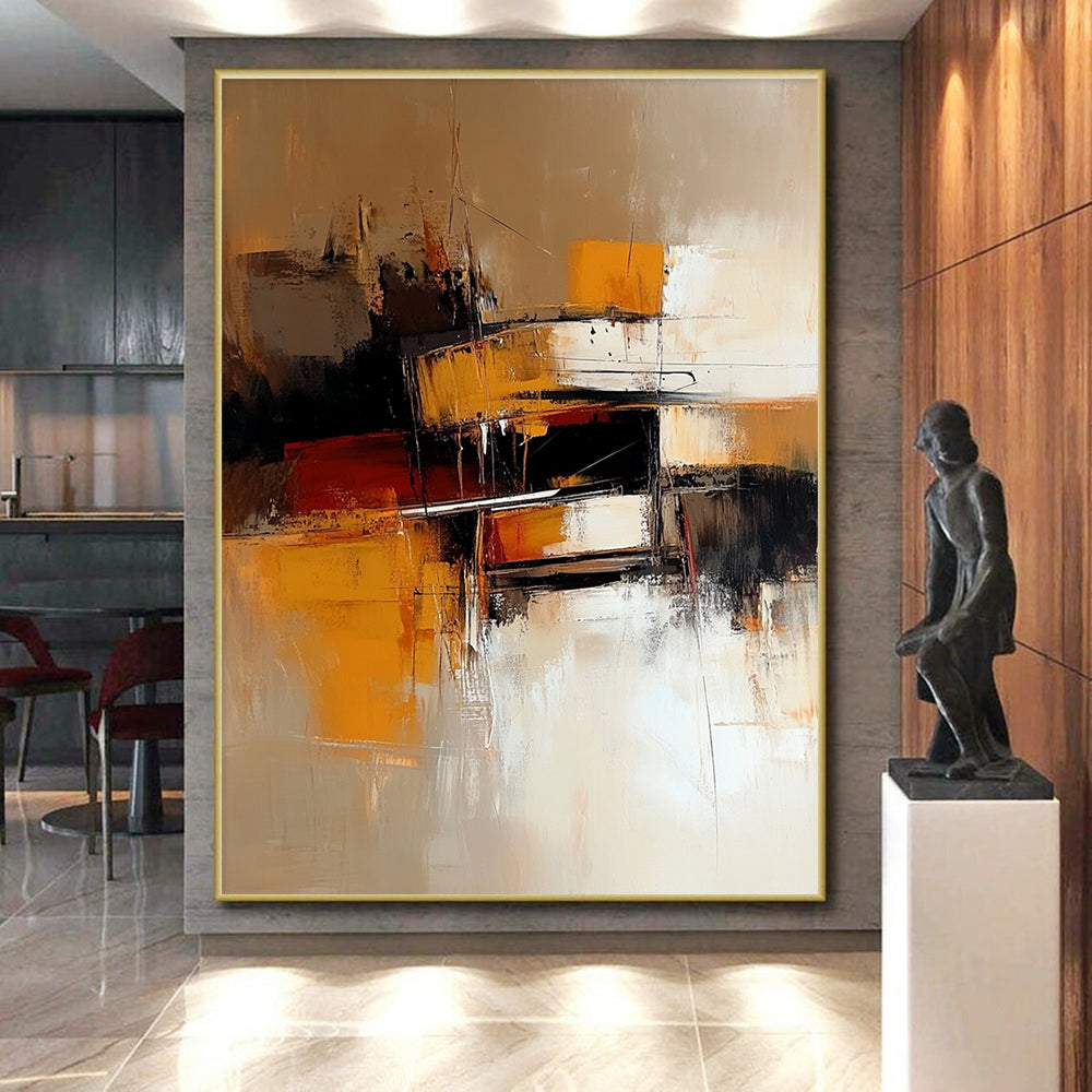 Warm Toned Abstract Painting with Cozy Energy WINK578