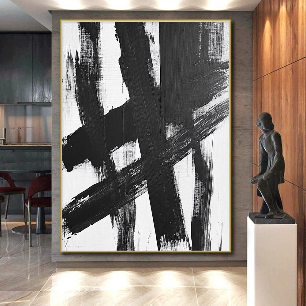 Cross - Stroke Abstract Painting with Graphic Impact WINK826
