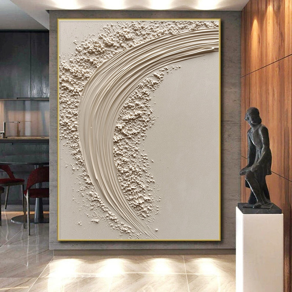 Textured Cream Abstract Painting with Gentle Simplicity WINK307