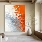 Orange Gray Burst - Dynamic Abstract Painting GAB0639