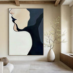 Minimalist Face Profile Abstract Painting with Clean Lines GAB0059