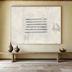 Simple Black Lines Abstract Painting for Modern Office Break Rooms YHT264