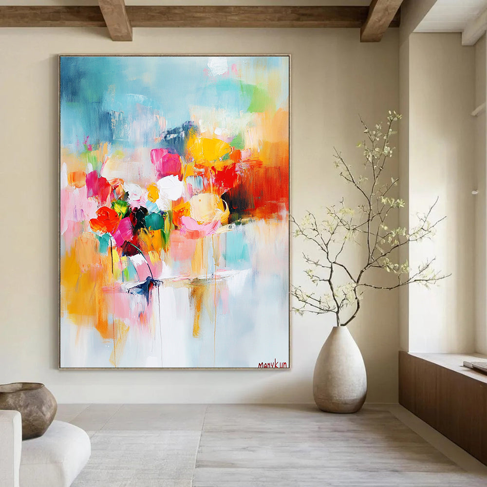 Colorful Flower - Themed Abstract Painting for Art - Loving Gardens GAB0889