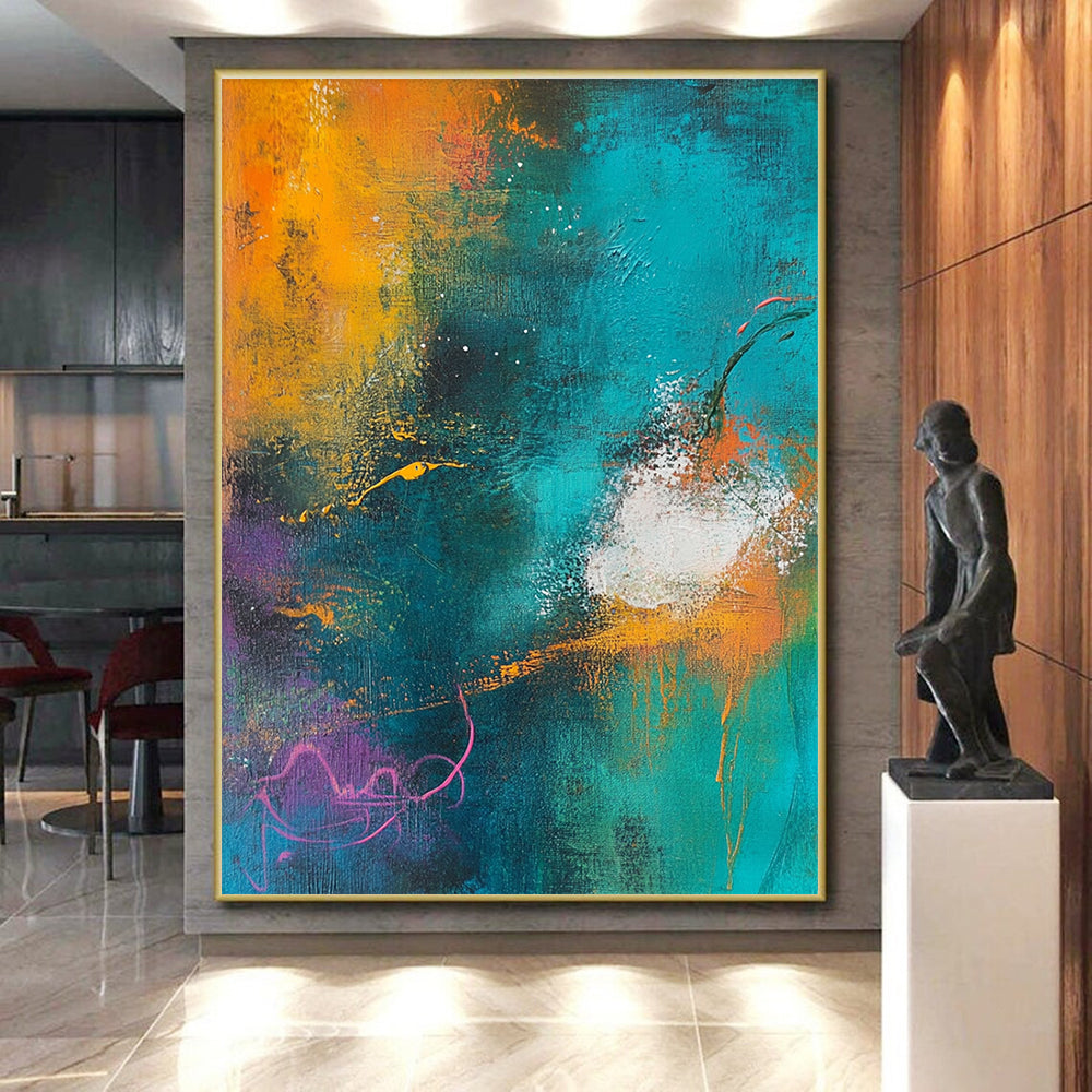 Colorful Abstract Swirl Painting with Energetic Movement WINK548