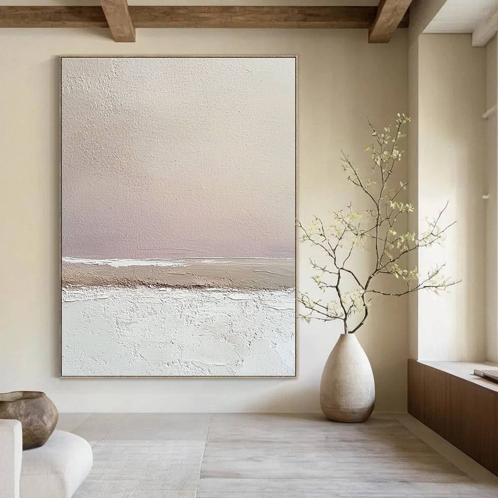 Soft Gradient Landscape Textured Abstract Painting for Serene Bedrooms GAB1472