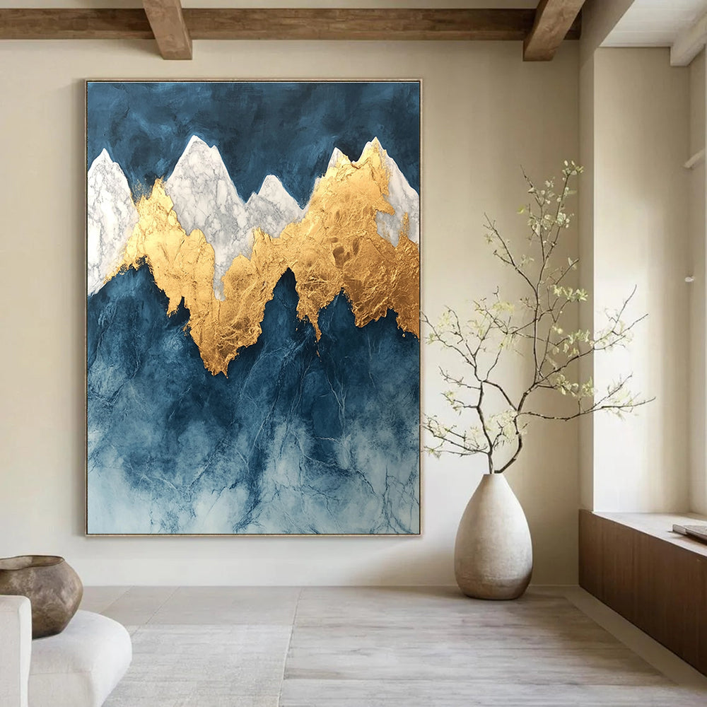 Gold Mountain Abstract - Luxe Landscape with Metallic Accents GAB0554
