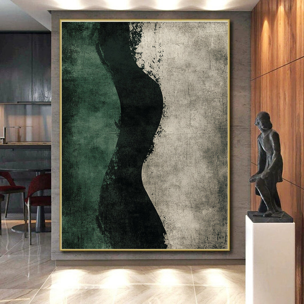 Silhouette on Textured Background Abstract Painting with Mysterious Allure WINK150