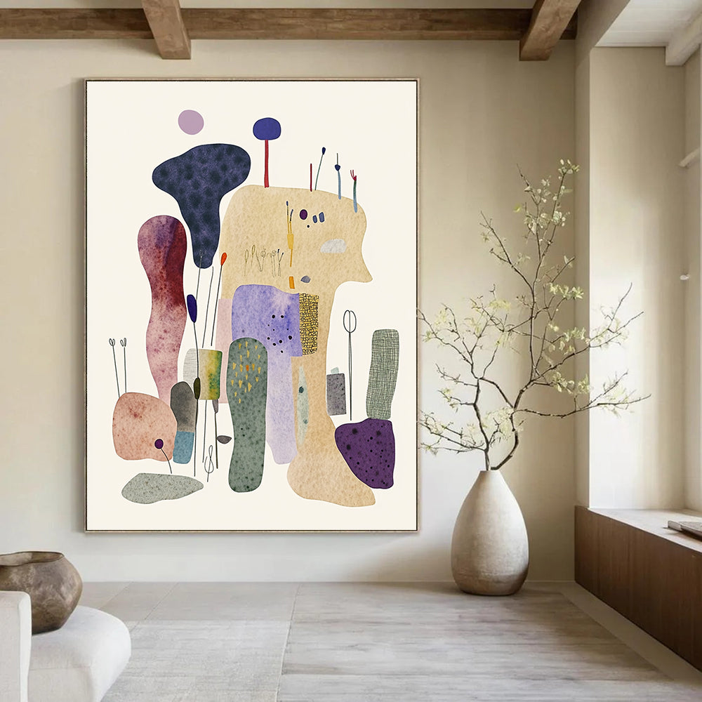 Colorful Organic Shapes - Modern Abstract Watercolor Art GAB0399