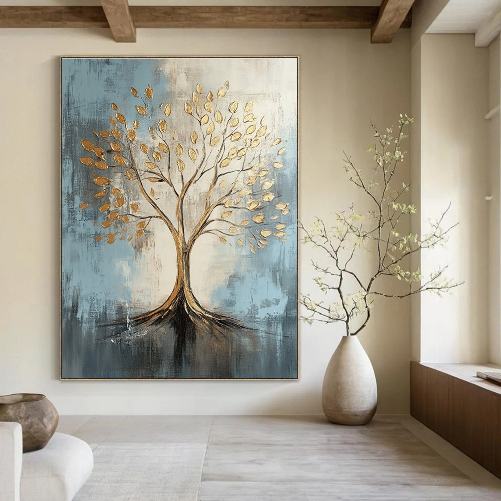 Gold Tree Abstract Painting for Prosperity - Themed Offices GAB0979