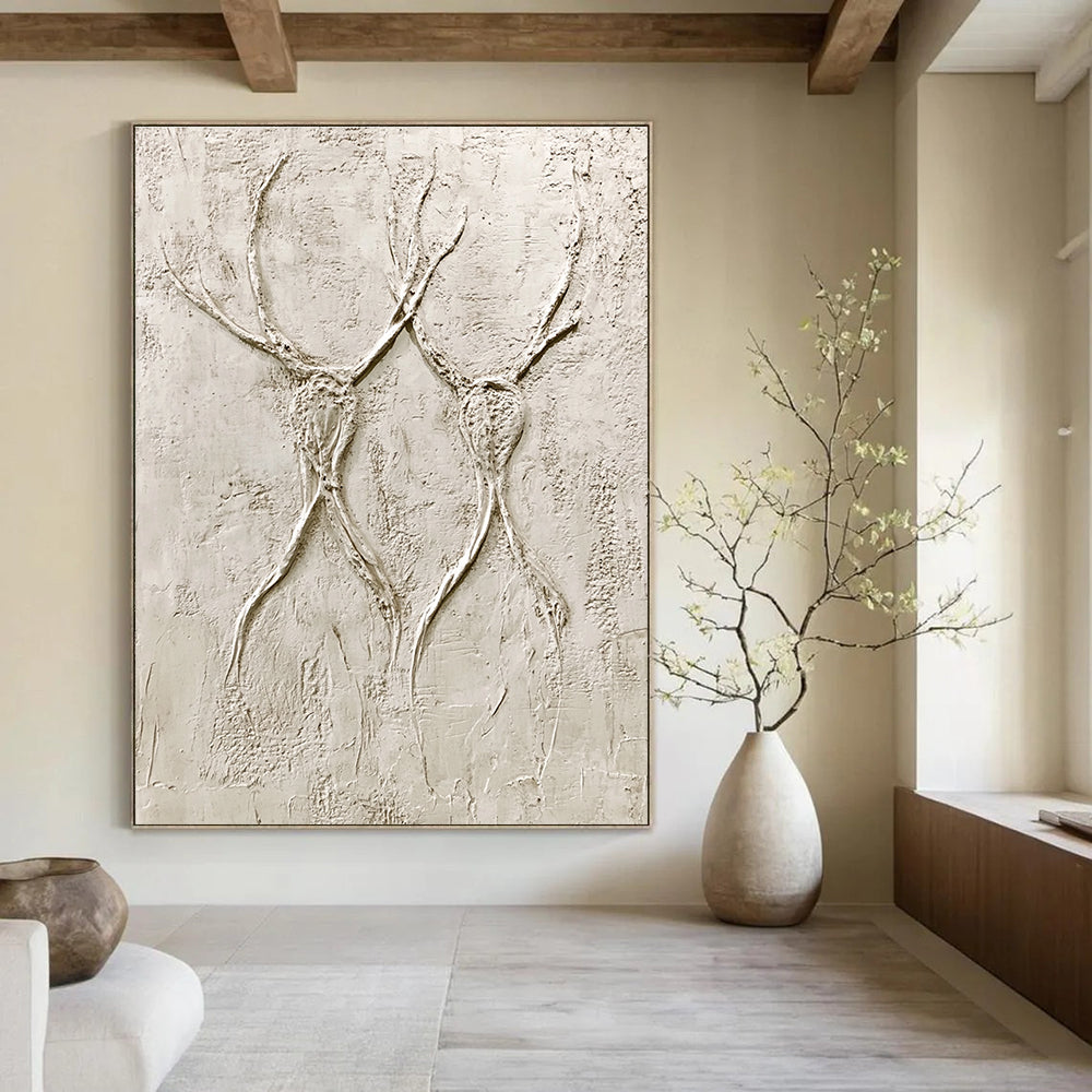 Textured Antler Forms Abstract Painting of Natural Textures GAB0112