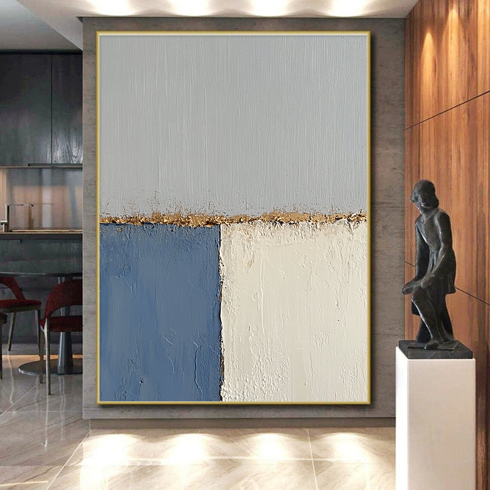 Textured Color Block Edges Abstract Painting with Tactile Interest WINK165