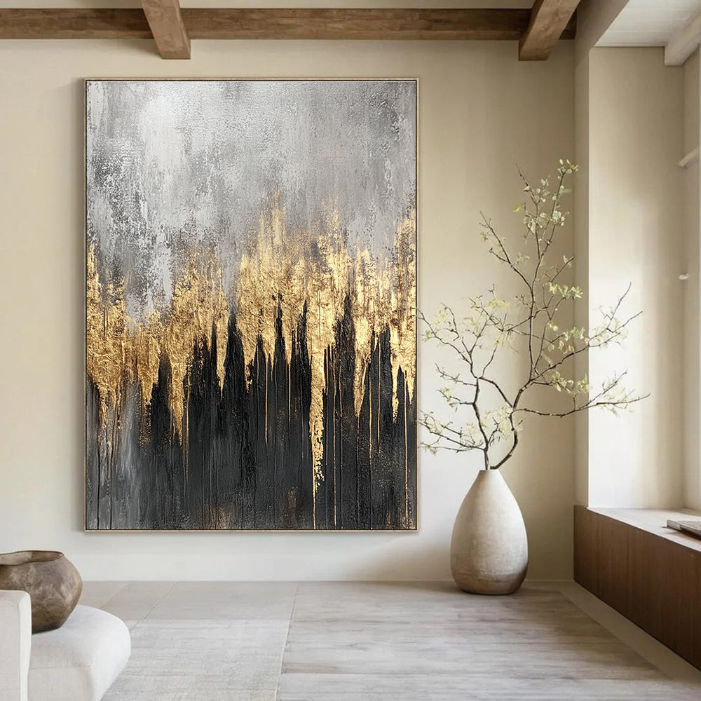Gold - Forest Abstract Painting for Elegant Living Rooms GAB0860