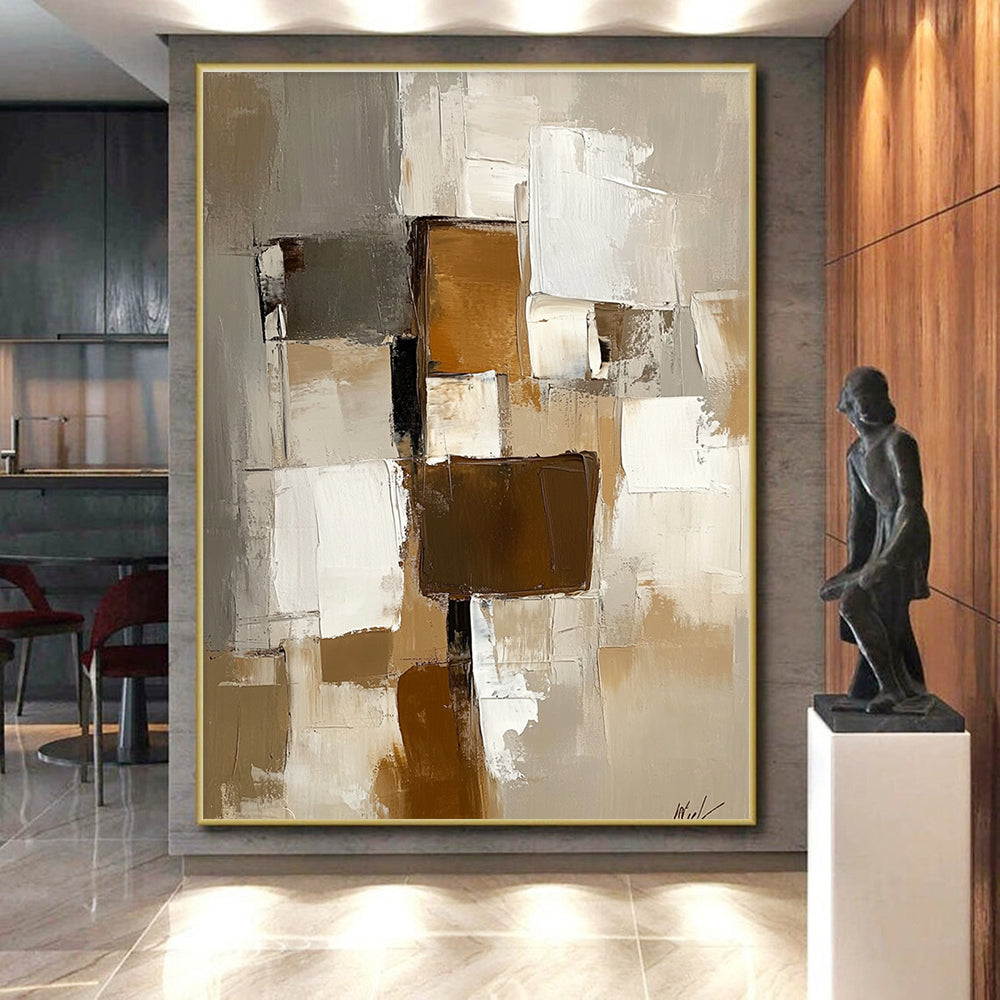 Geometric Abstract Blocks Painting with Structured Simplicity WINK337