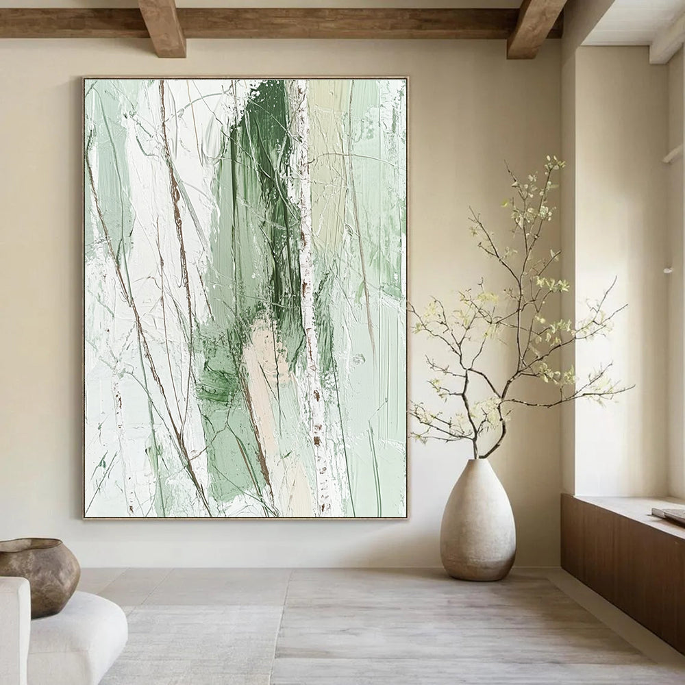 Green Tree Abstract Painting for Nature - Inspired Bedrooms GAB0752