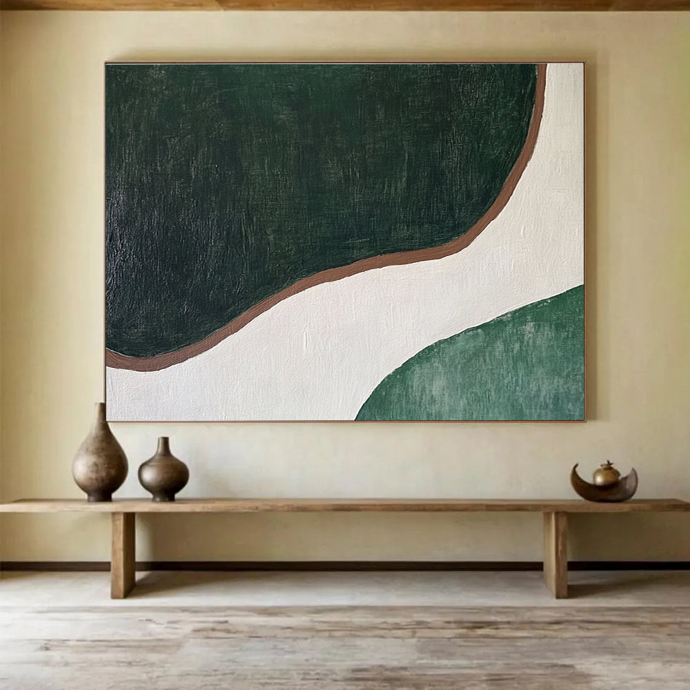 Organic Green - Brown Nature - Inspired Abstract Painting ABS123