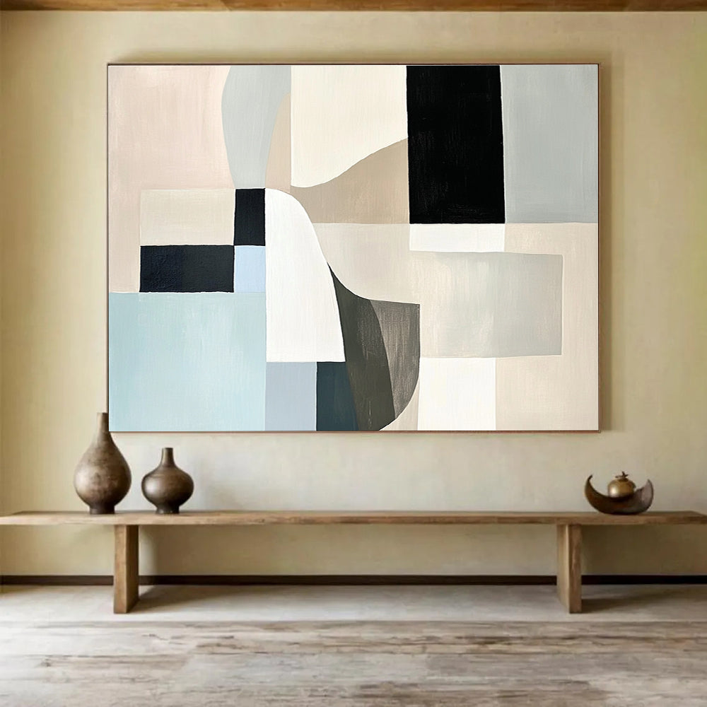 Soft - Toned Geometric Abstract  Harmonious Shapes ABS101