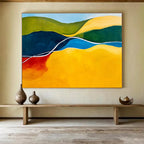 Colorful Curved - River Landscape Abstract Painting with Vivid Hues ABS229