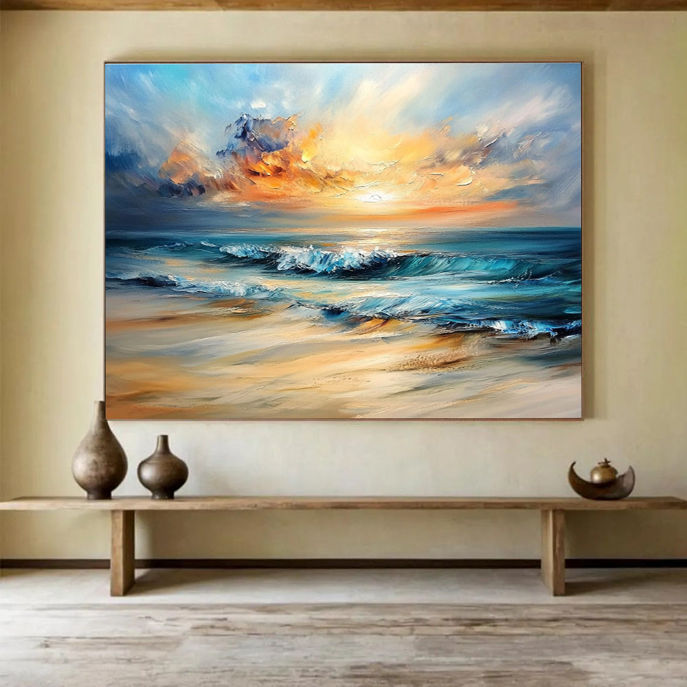 Seaside Sunset - a Moment of Golden Tranquility ABS007