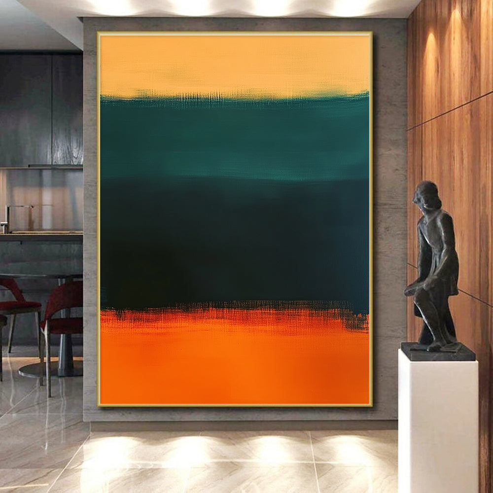 Reverse Gradient Bands Abstract Painting with Unique Contrast WINK157