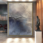Silver Textured Gradient Painting with Industrial Glamour WINK066