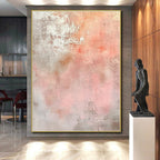 Blush and Gray Textured Abstract Painting with Soft Depth WINK280