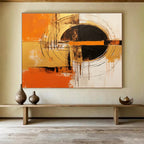 Orange - Black Abstract Painting for Bold Statements YHT104