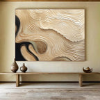 Golden Wave Abstract Painting for Luxurious Interiors YHT100