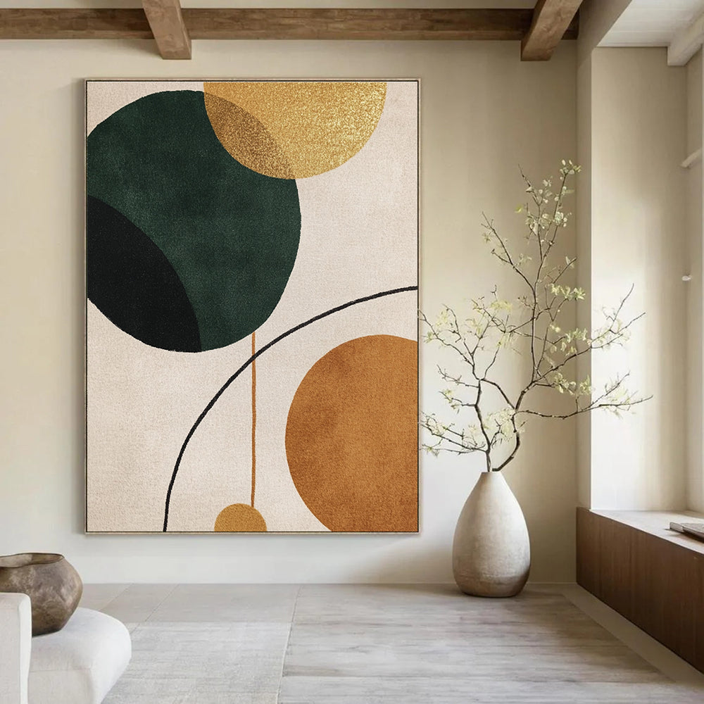 Geometric Circle Abstract Painting for Modern - Styled Dining Rooms GAB0963