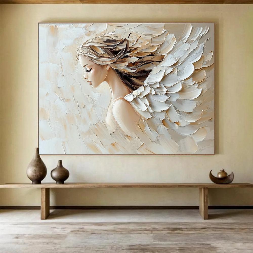 Angel - Winged Figure Abstract Painting with Impasto Technique ABS276